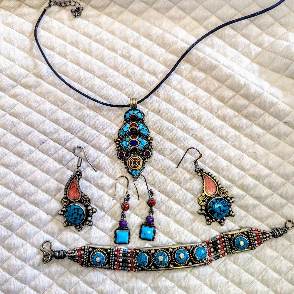 Bohemian Southwestern Multicolor Jewelry Set